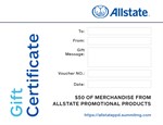 Allstate Promotional Products Gift Certificate