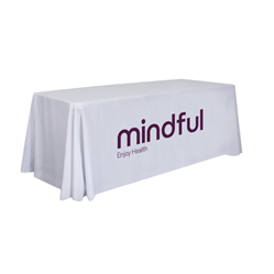Image of 6 Foot Table Throw Full Color, White