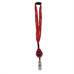 Image of Red Facility Lanyard with Badge Reel
