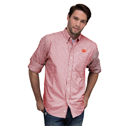 Mens Gingham Button Up