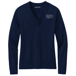 Image of Brooks Brothers® Cotton Stretch V-Neck Sweater -Women's