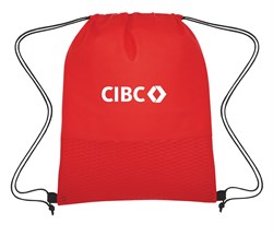 Image of Wave Design Non-Woven Drawstring Bag