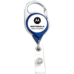 Image of Color Chrome Carabiner Badge Reel with Belt Clip