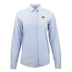 Image of Ladies Pinstripe Button Up