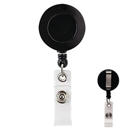 Image of Retractable Black Badge Reel with Belt Clip