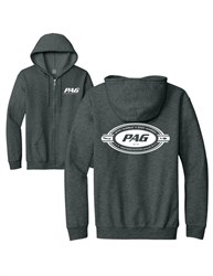 Image of Full Zip Hooded Sweatshirt, Dark Heather Gray