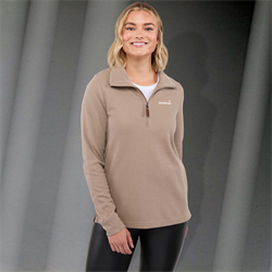 Image of Ladies Eco Knit Quarter Zip Ribbed Sweater