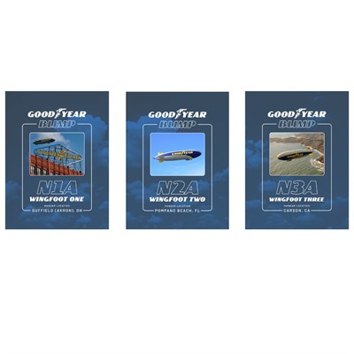 Blimp Wingfoot Trading Cards - Set of 3