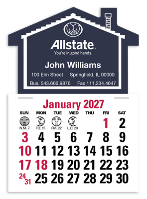 House or Rectangle Stick Up - English Calendar