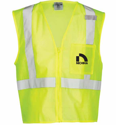 Single Pocket Zipper Mesh Safety Vest
