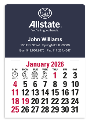 House or Rectangle Stick Up - English Calendar