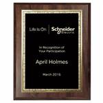 Walnut Finish Plaque with Black Florentine Award