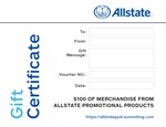 Allstate Promotional Products Gift Certificate
