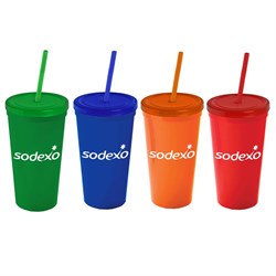 24 oz. Eco-Friendly Cup with Straw and Lid