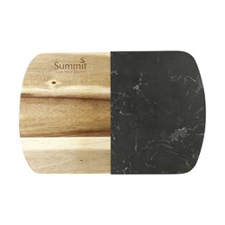 Image of Black Marble Cheese Board Set with Knives