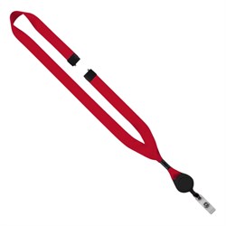 Image of Red Lanyard with Black Badge Reel