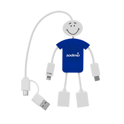 Image of Techmate 3-In-1 Charging Cable & USB Hub 2.0