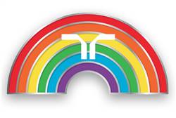 Image of rainbow enamel lapel pin