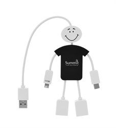 Image of Techmate 3-In-1 Charging Cable & USB Hub