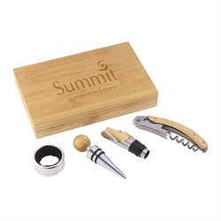 Image of 4 Piece Bamboo Wine Gift Set