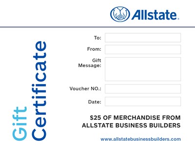 Allstate Business Builders Gift Certificate