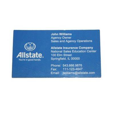 Thin Business Card Magnet - Standard Allstate Blue Background