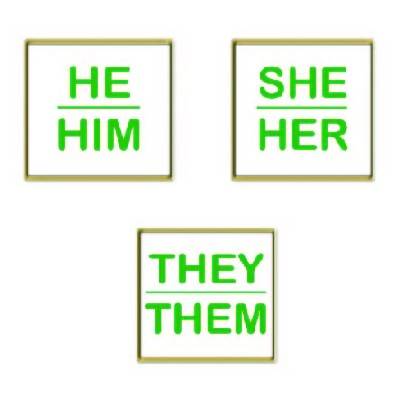 Pronoun Lapel Pin - English