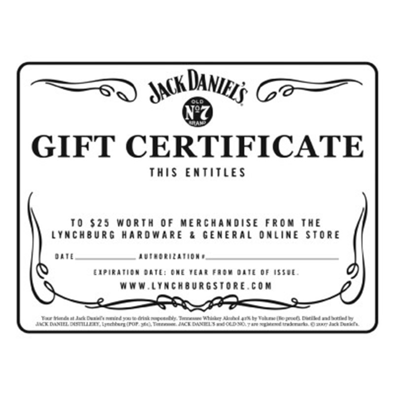 Jack Daniel's Gift Certificate